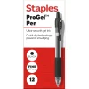 Staples ProGel™ Retractable Gel Pen, Fine Point, 0.7mm, Black Ink, Dozen (ST62095)