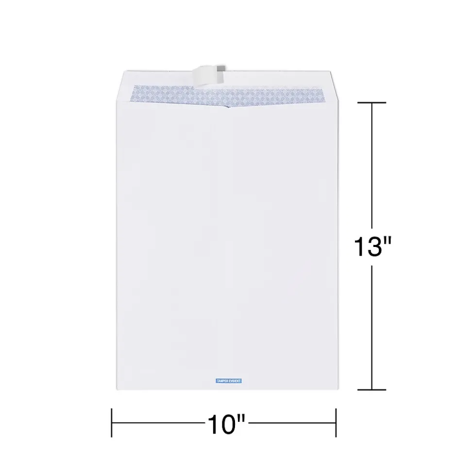 Staples QuickStrip EasyClose Self Seal Security Tinted Catalog Envelopes, 10" x 13", White, 100/Box (ST19957/19957)