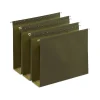 Staples Reinforced Box-Bottom Hanging File Folders, 3" Expansion, 1/5-Cut Tab, Letter Size, Standard Green, 25/Box