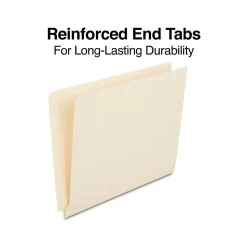 Staples Reinforced End-Tab File Folders, Letter Size, Manila, 250/Box (ST56685-CC)