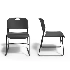 Staples Resin Stacking Chair, Black, 4/Pack (51475)
