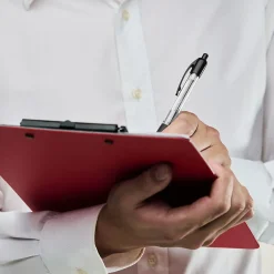 Staples® Retractable Ballpoint Pens, Fine Point, 0.7mm, Black Ink, Dozen (50786-CC)