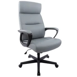 Staples® Rutherford Ergonomic Faux Leather Swivel Executive Chair, Gray (58677V)