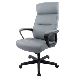 Staples® Rutherford Ergonomic Faux Leather Swivel Executive Chair, Gray (58677V)