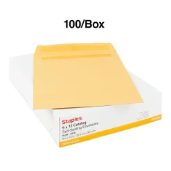 Staples Self Seal Kraft Catalog Envelopes, 9