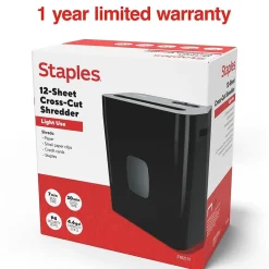 Staples 12-Sheet Cross-Cut Multi-Media Shredder (ST62151)