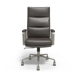 Staples® Shelton Ergonomic Leather Swivel Manager Chair, Gray (HG-70081)