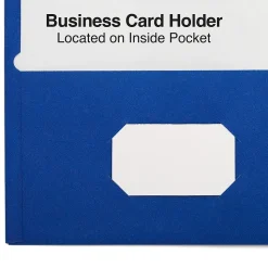 Staples Smooth 2-Pocket Paper Folder, Electric Blue, 25/Box (27534-CC)
