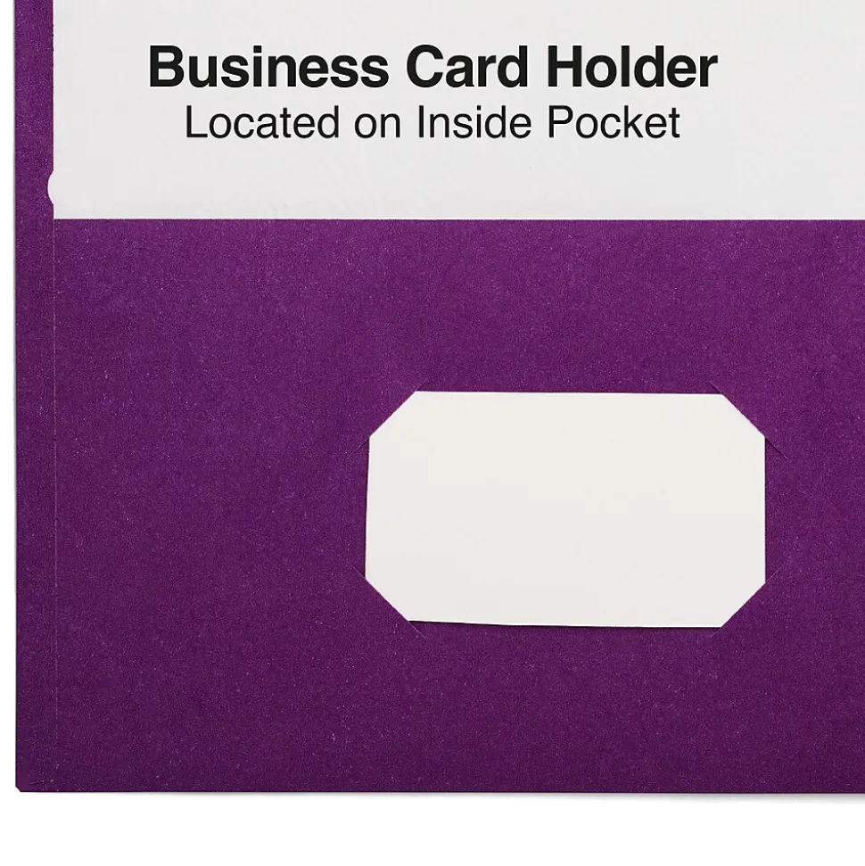 Staples Smooth 2-Pocket Paper Folder, Purple, 25/Box (27536-CC)
