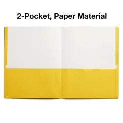 Staples Smooth 2-Pocket Paper Folder, Yellow, 25/Box (27538-CC)