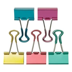 Staples Soft Grip 0.75" Binder Clips, Small, Assorted Colors, 18/Pack (13725)