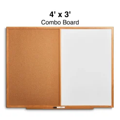 Staples Standard Cork & Dry Erase Whiteboard, 4' x 3' (28324-CC)