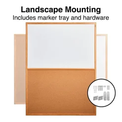 Staples Standard Cork & Dry Erase Whiteboard, 4' x 3' (28324-CC)