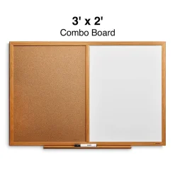 Staples Standard Cork & Dry Erase Whiteboard, 3' x 2' (28323-CC)