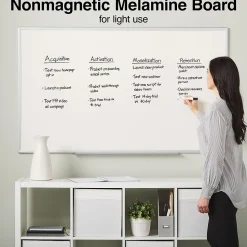 Staples Standard Durable Melamine Dry-Erase Whiteboard, Aluminum Frame, 5' x 3' (52676/28326)