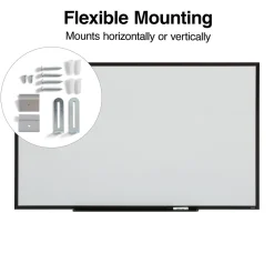 Staples Standard Durable Magnetic Steel Dry-Erase Whiteboard, Steel Black Frame, 5' x 3' (52480-CC)