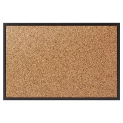 Staples Standard Durable Cork Bulletin Board, Black Frame, 2'W x 1.5'H (28673-CC)