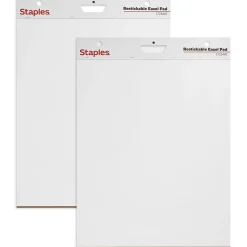 Staples Stickies Easel Pad, 25" x 30", 30 Sheets/Pad, 2 Pads/Pack (23447)