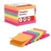 Staples Stickies Standard Notes, 3" x 3" Assorted, 100 Sheets/Pad, 6 Pads/Pack (S-33BR6/52560)