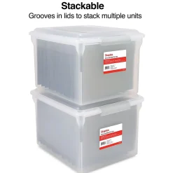 Staples Store & Slide Plastic File Box Latching, Letter/Legal Size, Clear (140167/139997)