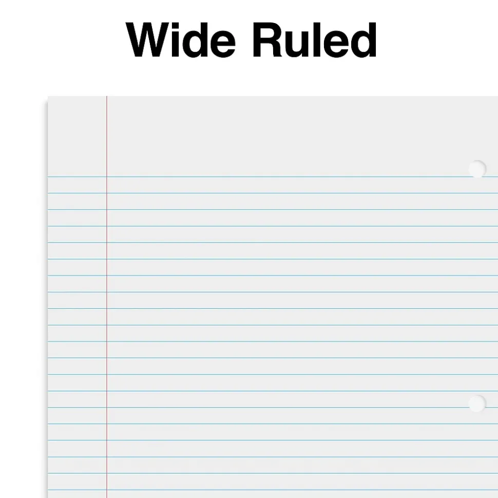 Staples 1-Subject Notebooks, 8" x 10.5", Wide Ruled, 70 Sheets, Red (ST24007C)