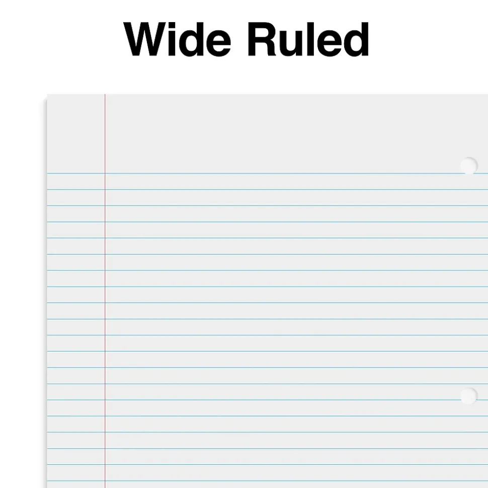 Staples 1-Subject Notebooks, 8" x 10.5", Wide Ruled, 70 Sheets, Assorted Colors, 72/Pack (TR11667CT)