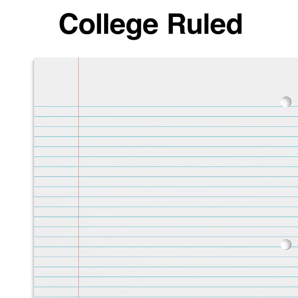 Staples 1-Subject Notebooks, 8" x 10.5", College Ruled, 70 Sheets, Assorted Colors, 3/Pack (ST58375C)