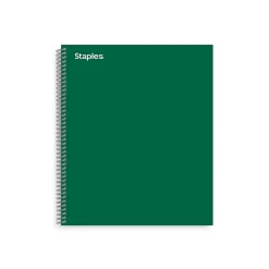 Staples® 1-Subject Subject Notebooks, 8.5" x 11", College Ruled, 100 Sheets, Green (TR58358M-CC)