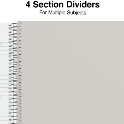 Staples® 5-Subject Subject Notebooks, 8.5