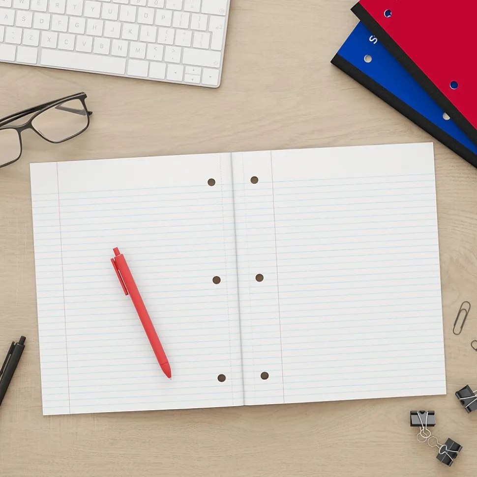 Staples® 1-Subject Subject Notebooks, 8.5" x 11", College Ruled, 100 Sheets, Assorted (27628/54896)