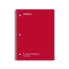 Staples® 5-Subject Subject Notebooks, 8" x 10.5", Wide Ruled, 200 Sheets, Assorted Colors (52694M)