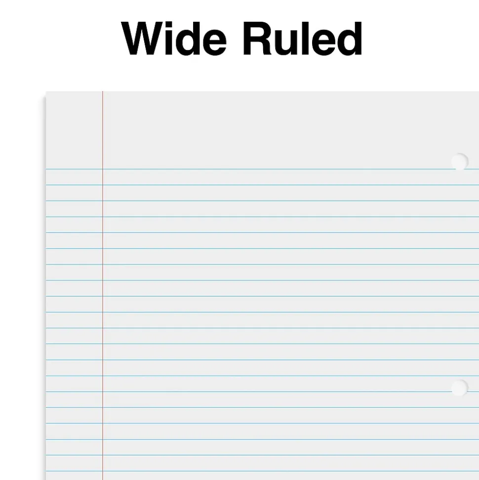 Staples® 1-Subject Subject Notebooks, 8" x 10.5", Wide Ruled, 75 Sheets, Assorted Colors (54895B/27615)