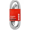 Staples TECH 25' Extension Cord, 3-Outlet, 16 AWG, Gray, 2/Pack (ST62346)