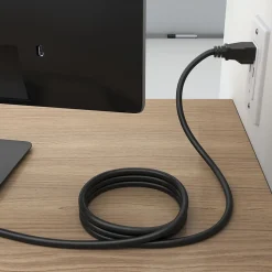 Staples TECH 6 ft. AC Power Cord, Male to Male, Black (ST62398)