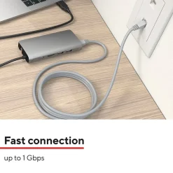 Staples TECH 25 ft. Cat-6 Ethernet Cable, Male to Male, Gray (ST62446)