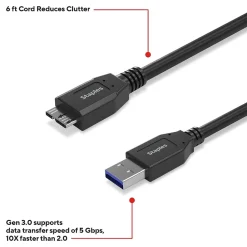 Staples TECH 6 ft. USB-A to Micro USB Type B Cable, Male to Male, Black (ST62441)