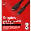 Staples TECH 3.3 ft. USB-C to Micro USB Type-B Audio/Video Cable, Male to Male, Black (ST62445)