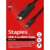 Staples TECH 6 ft. USB-C to HDMI Audio/Video Cable, Male to Male, Black (ST62472)