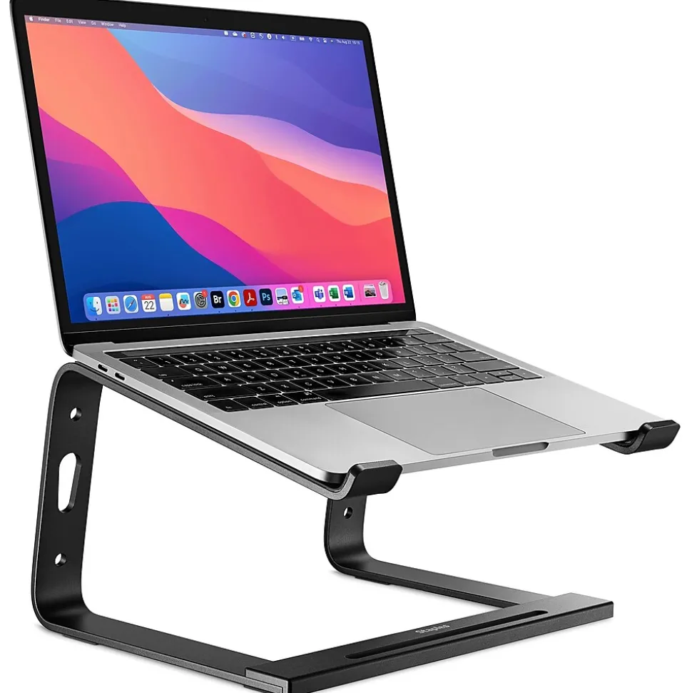 Staples TECH 11.2 x 10.2 Aluminum Laptop Stand, Black (ST62654)