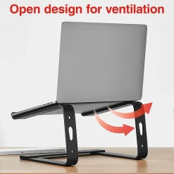 Staples TECH 11.2 x 10.2 Aluminum Laptop Stand, Black (ST62654)