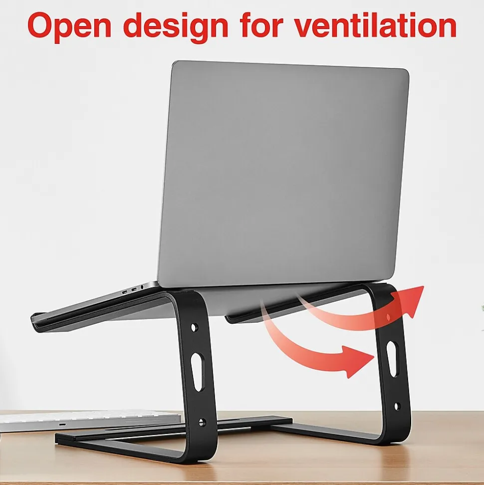 Staples TECH 11.2 x 10.2 Aluminum Laptop Stand, Black (ST62654)