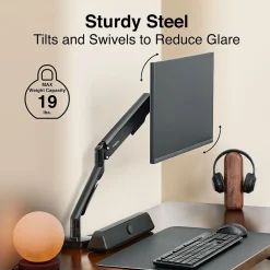 Staples TECH Adjustable Arm, Up to 30" Monitor, Black (51728-CC)