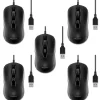 Staples TECH Ambidextrous Optical USB Mouse, Black, 5/Pack (ST62598-5ppk-VB)