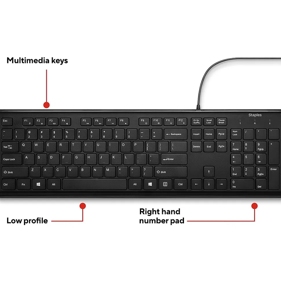 Staples TECH Keyboard, Black (ST62600)