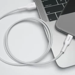 Staples TECH Lightning to USB-A Charging Cable, 6.6 ft., White (ST62331)