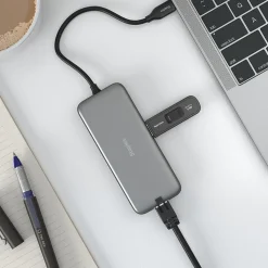 Staples TECH 8-Port Hub, Gray (ST62383)