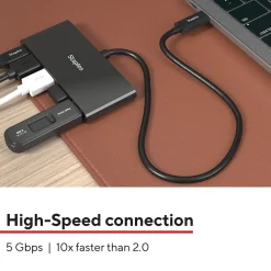 Staples TECH 4-Port USB 3.0 Hub, Black (ST62372)