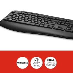 Staples TECH Wireless Comfort Keyboard, Black (ST62602)