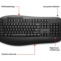 Staples TECH Wireless Comfort Keyboard, Black (ST62602)