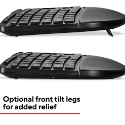 Staples TECH Wireless Ergonomic Keyboard, Black (ST62603)